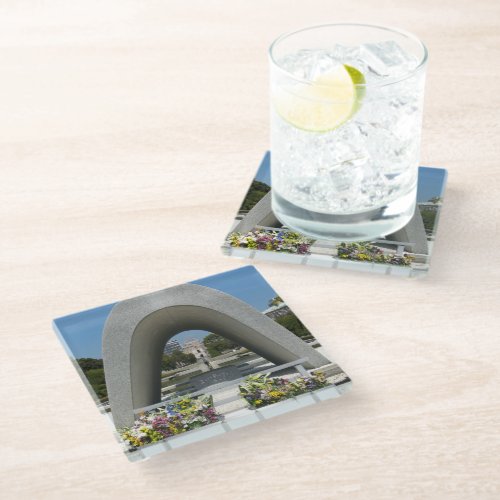 Hiroshima Memorial Cenotaph Glass Coaster