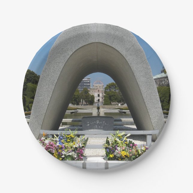 Hiroshima Memorial Cenotaph Paper Plates (Front)