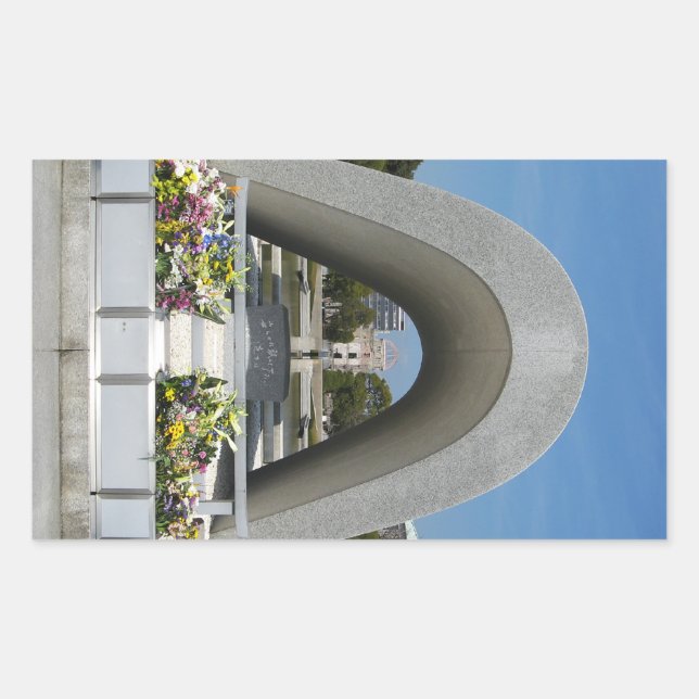 Hiroshima Memorial Cenotaph Rectangular Sticker (Front)