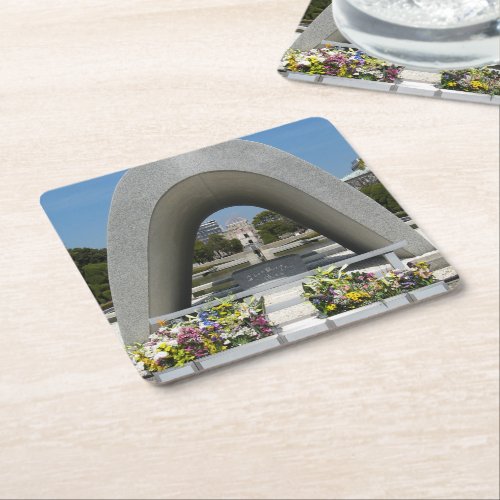 Hiroshima Memorial Cenotaph Square Paper Coaster