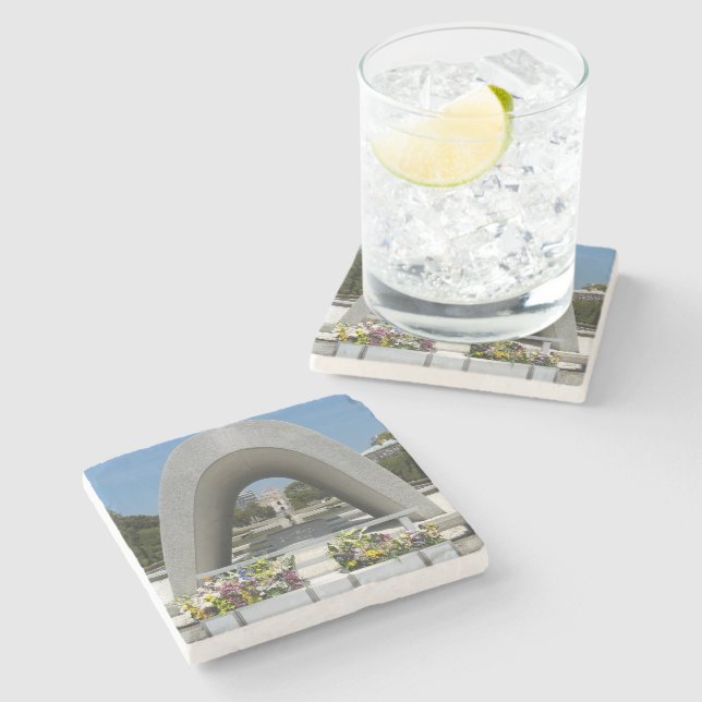 Hiroshima Memorial Cenotaph Stone Coaster (Side)
