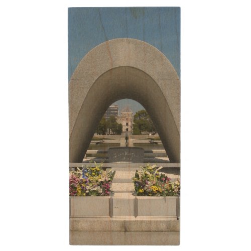 Hiroshima Memorial Cenotaph Wood Flash Drive