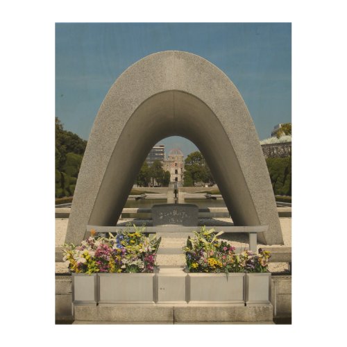 Hiroshima Memorial Cenotaph Wood Wall Art