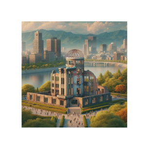 Hiroshima Peace Memorial Park View Japan Travel Wood Wall Art