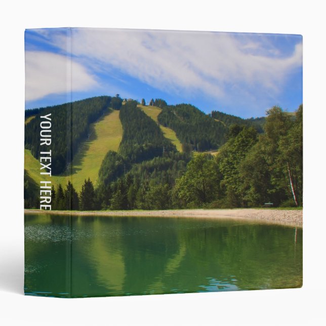 Hirschenkogel in Summer - Water Reflections 3 Ring Binder (Front/Spine)