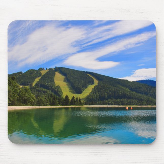 Hirschenkogel in Summer - Water Reflections Mouse Pad (Front)