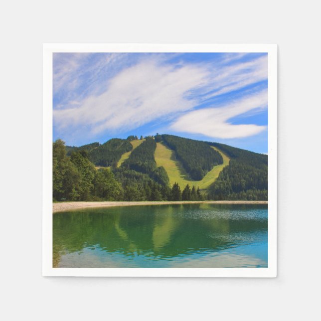 Hirschenkogel in Summer - Water Reflections Napkins (Front)