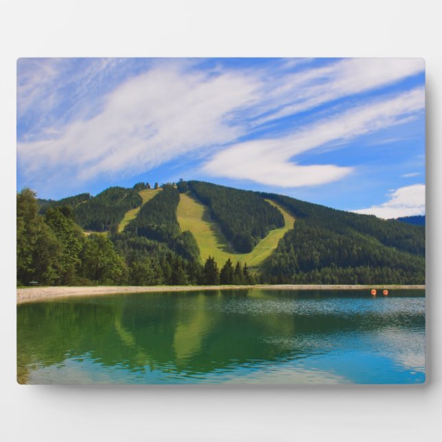 Hirschenkogel in Summer - Water Reflections Plaque (Front)