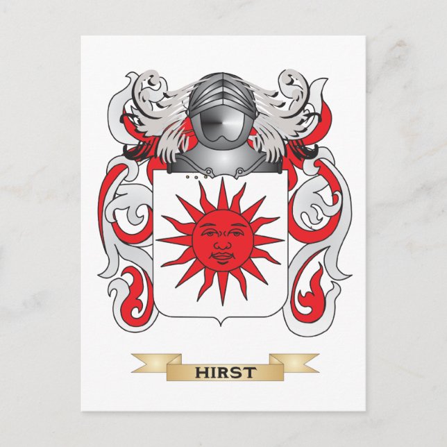 Hirst Coat of Arms (Family Crest) Postcard (Front)