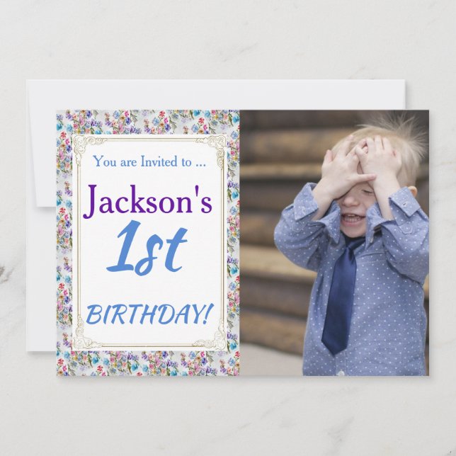 HIS 1ST BIRTHDAY INVITE (Front)