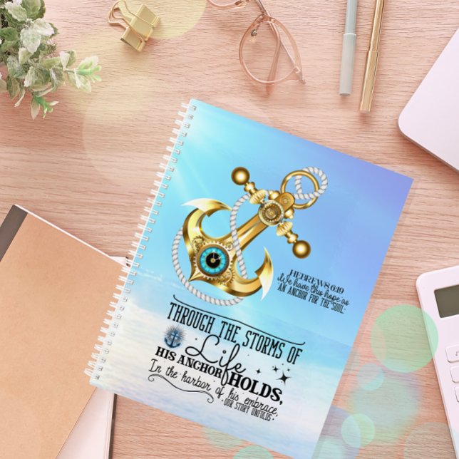 His Anchor Holds Blue Ocean Planner (Sophisticated )