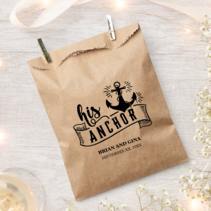 His Anchor Wedding Favor Bag