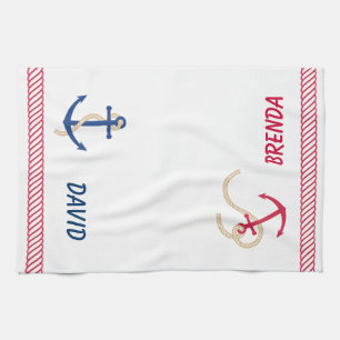 His and Her Anchor Towel