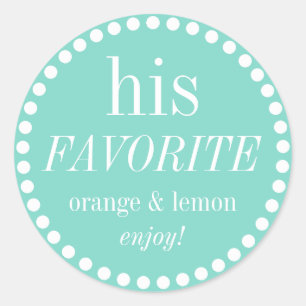 His and Her blue favorite wedding favor stickers