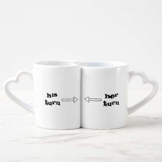 His and Her Coffee Mug Set (Back Nesting)