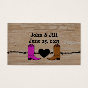 His And Her Cowboy Boots Wedding Favor Hang Tag