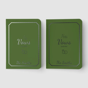 His and her foil vow book green