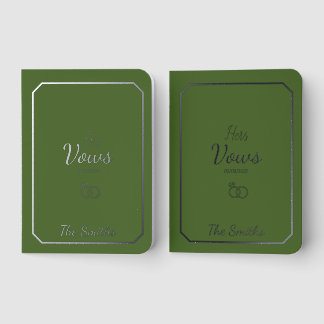 His and her foil vow book green
