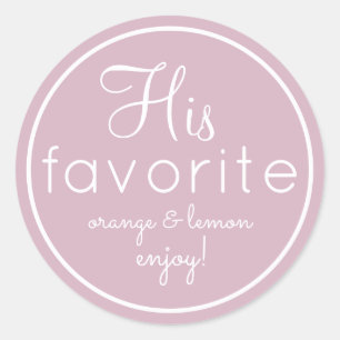 His and Her lilac favorite wedding favor stickers