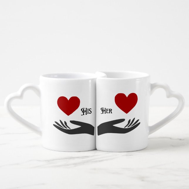 His and her lovers coffee mug setup (Front Nesting)