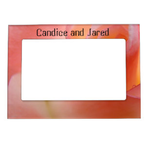 His and Her Name Photo framed magnetic Rose Flower Frame