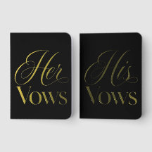 His and Her Real Foil Wedding Vow Books