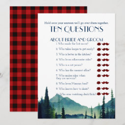 His and Her Ten Questions Wedding Game Zazzle