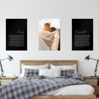 His and Her Vows Black Background Wedding Portrait