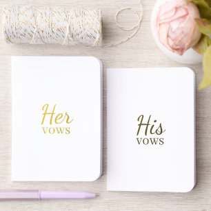 His and Her Wedding Foil Vow Books