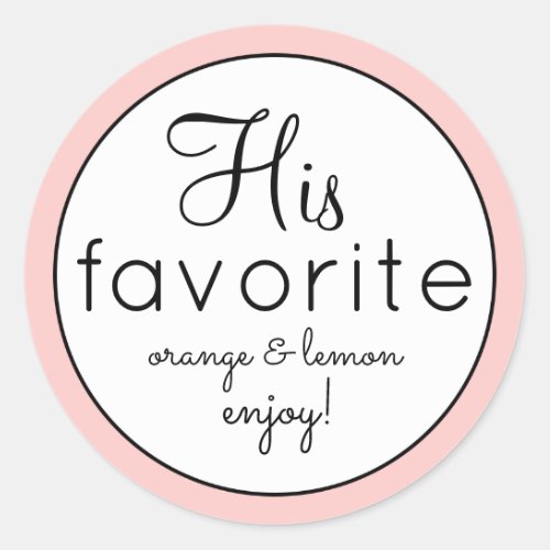 His and Her white favorite wedding favor stickers