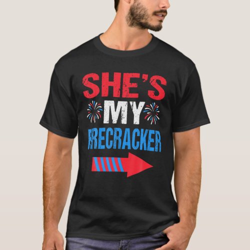 His And Hers 4Th July Matching Couples Shes My Fi T_Shirt