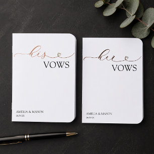 His and Hers Black and White Heart Script  Foil Vow Books
