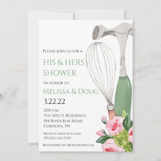 His and Hers Bridal Shower Kitchen Invitation