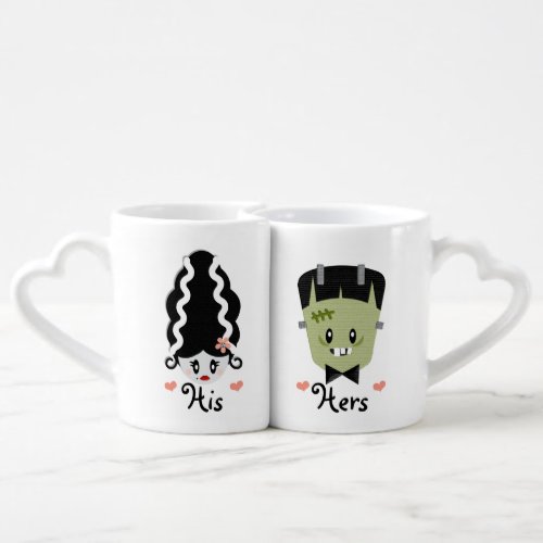 His and Hers Bride and Frankenstein Coffee Mug Set