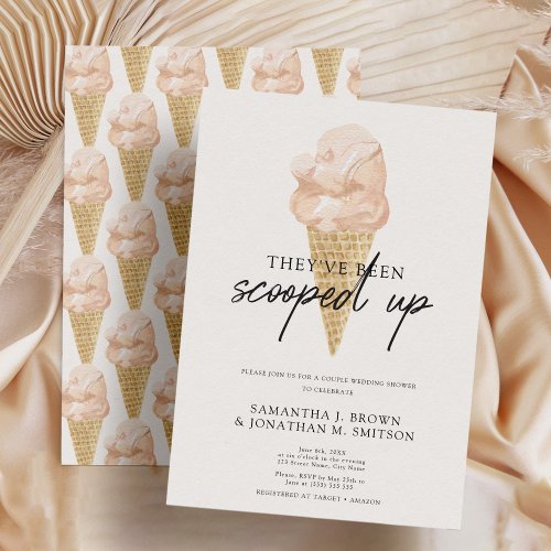 His and Hers Chic Modern Ice Cream Couple Shower Invitation