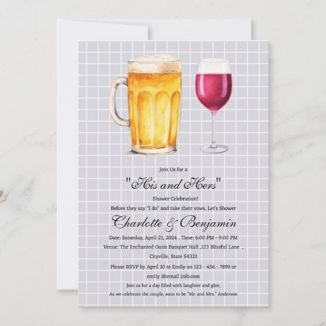 His and Hers Couple Shower  Invitation (Front)