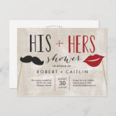 His and Hers Couple Shower Invitation Postcard (Front/Back)