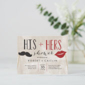 His and Hers Couple Shower Invitation Postcard (Standing Front)