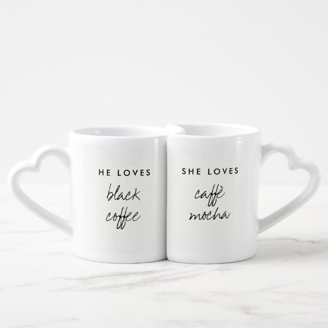 His and Hers | Couple's Favorite Drinks Coffee Mug Set (Front Nesting)