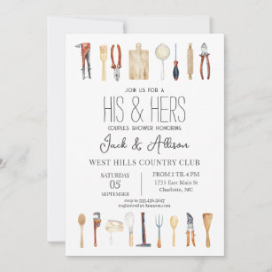 His and hers couples shower invitation