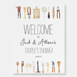 His and hers couples shower Welcome Foam Board