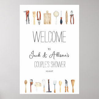 His and hers couples shower Welcome Foam Board Poster