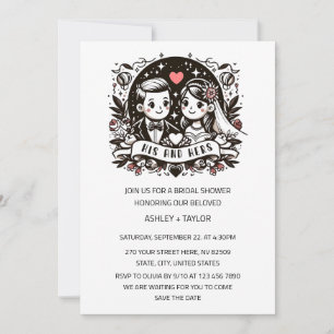 His and Hers Couples Wedding Bridal Shower Invitation
