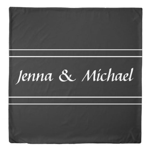 His and Hers Cursive Script Names Black and White 