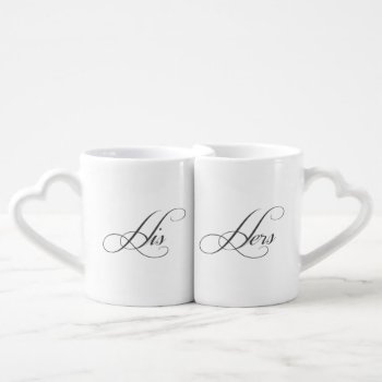 His And Hers Cursive Typography Couples Love Mugs by Pip_Gerard at Zazzle