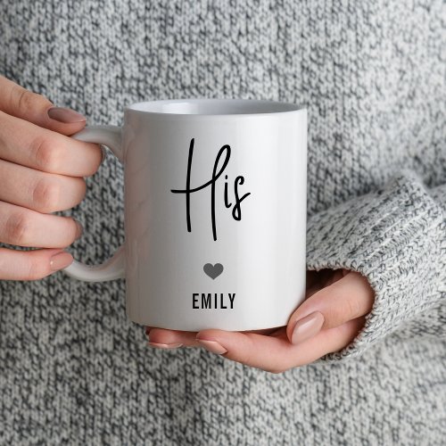 His and Hers Engagement Couples Wedding Day Mug