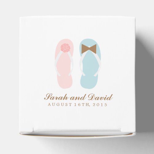 His and Hers Flip Flops Beach Wedding Favor Boxes