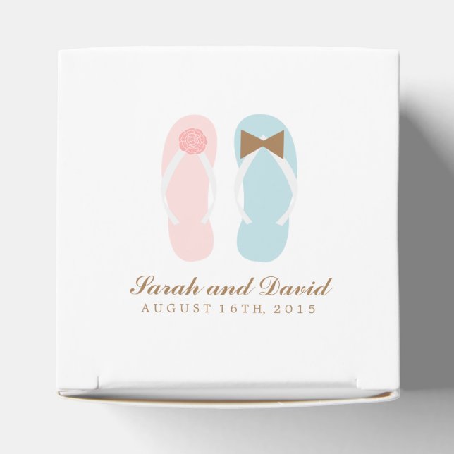 His and Hers Flip Flops Beach Wedding Favor Boxes (Top)