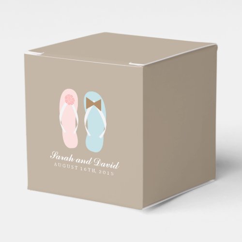 His and Hers Flip Flops Beach Wedding Favor Boxes