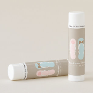 His and Hers Flip Flops Beach Wedding Lip Balm